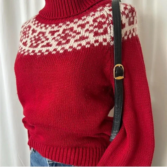 Talbots Fair Isle turtleneck sweater wool blend Medium Petite. - Picture 8 of 8